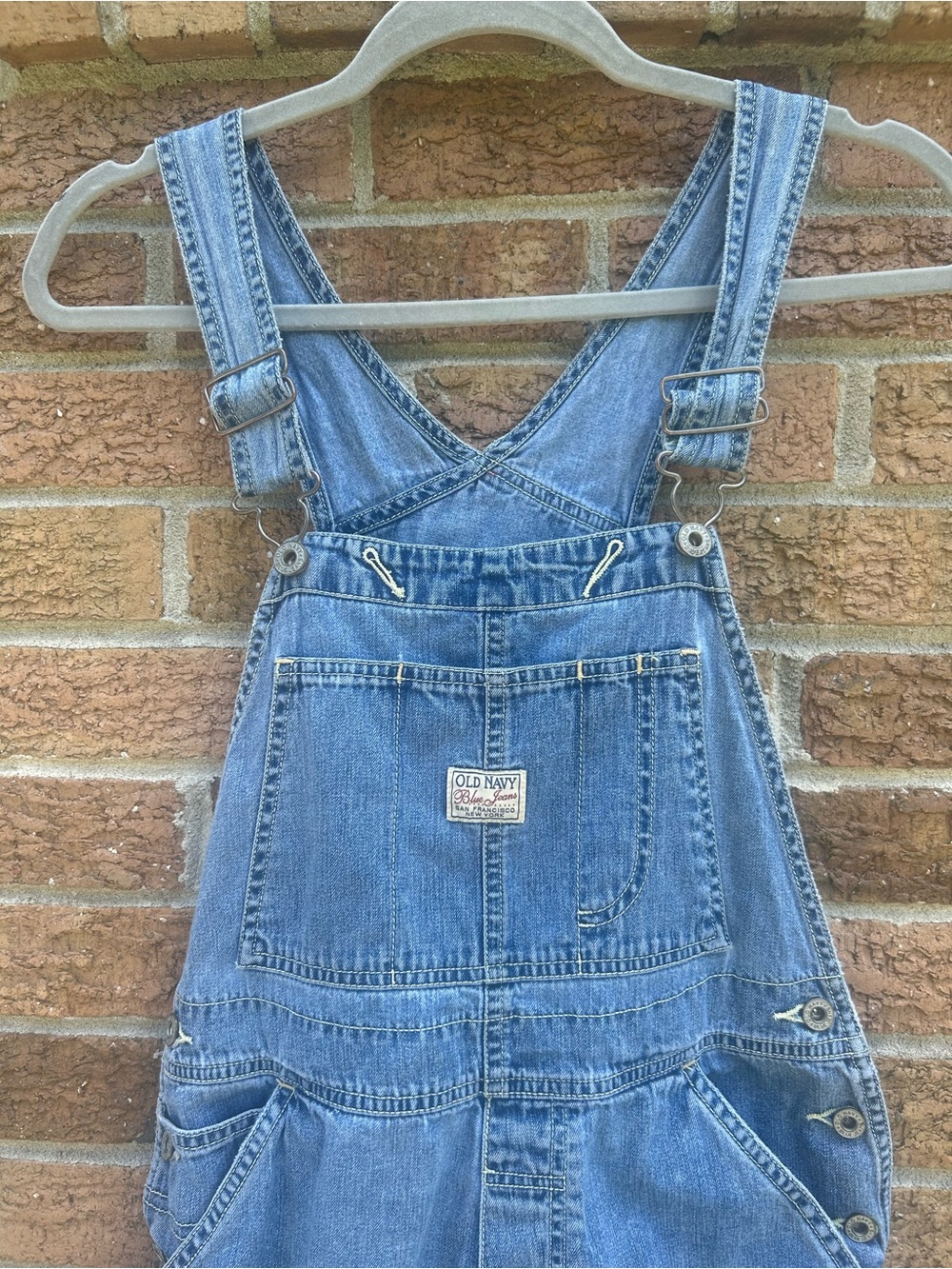Old Navy Light Blue Denim Short Overalls size small - Picture 2 of 13